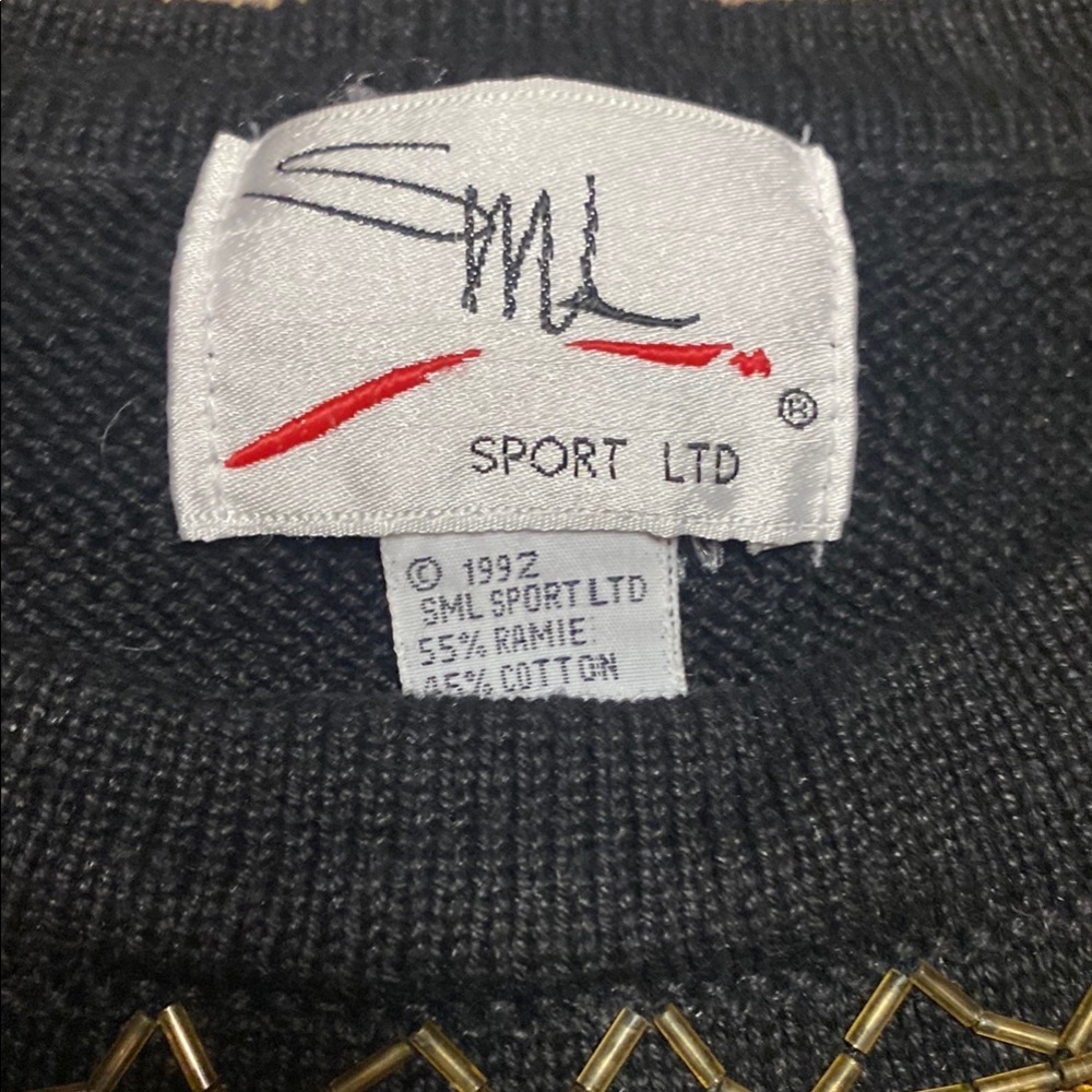 Y2K SML Sport LTD Black and Red Sweater with Vibrant Embellishments Fairy Goth - Picture 2 of 11